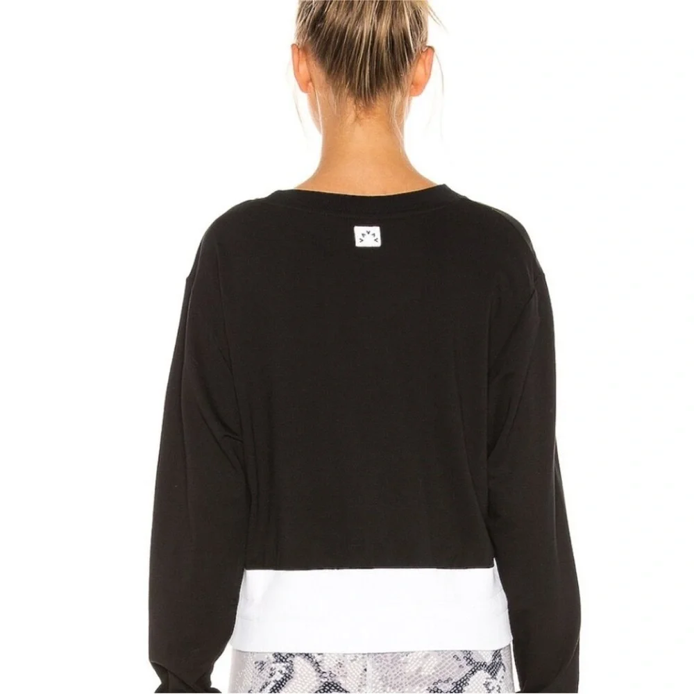 Varley Arden Black White Drawstring Sweatshirt